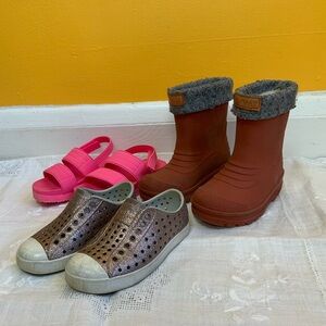 Lot of Toddler Shoes, Reef (9), Native (9) and Kavat (25/8.5).